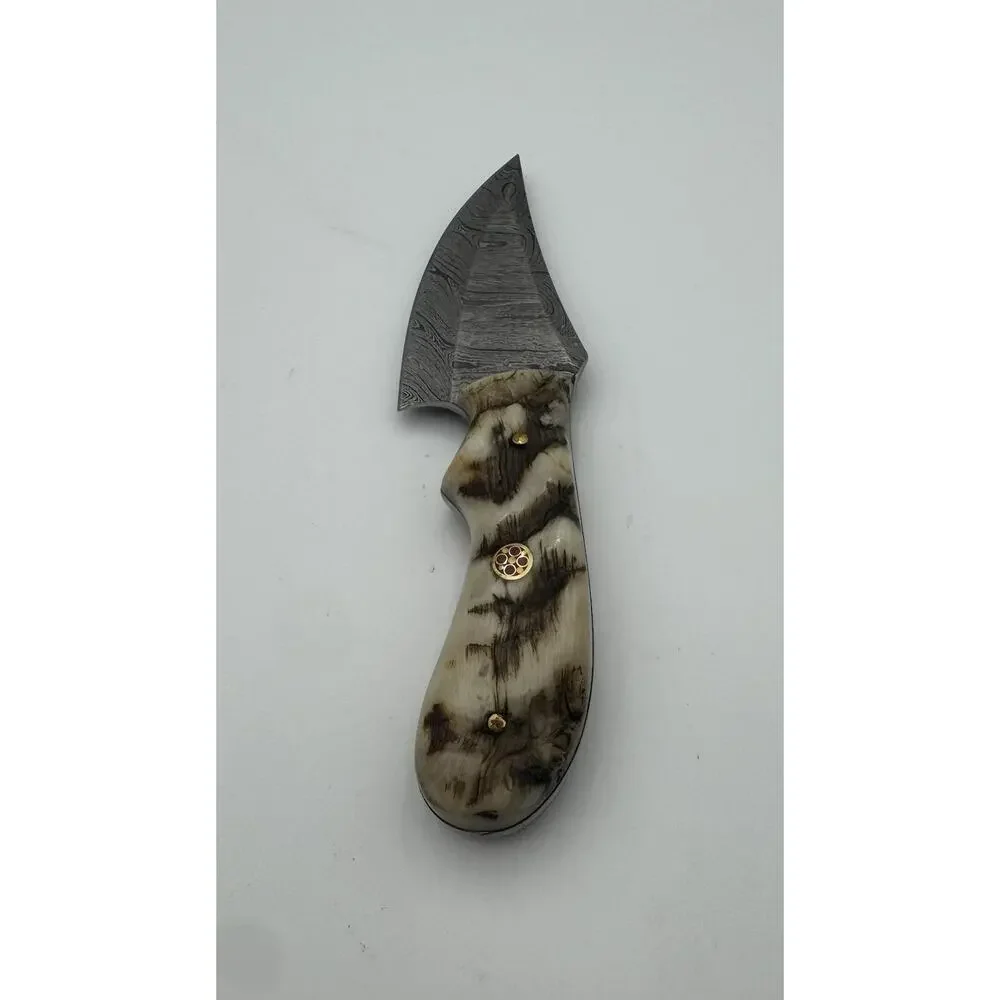 Handmade Damascus Steel Fixed Blade Knife w/ Leather Sheath – Pakistan Made NEW